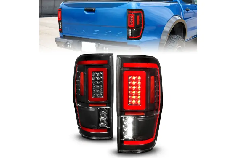 2019-2023 Ford Ranger ANZO LED Taillights - Black Clear Lens | 311446
