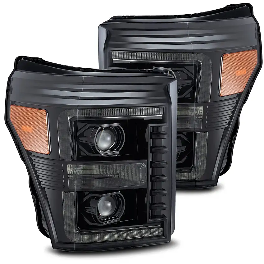 Alpharex Luxx-Series Alpha-Black LED Projector Headlights 11-16 Ford 6.7L Powerstroke