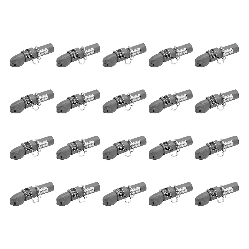 BULLDOG (20-Pack) Collar-Lok Straight Coupler, 2 Inch Diameter, Pin Style, 5,000 lbs. Capacity, 1-3/4 Inch I.D. Round Channel, Gray