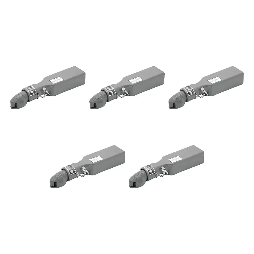 BULLDOG (5-Pack) Collar-Lok Straight Coupler, 2 Inch Diameter, Pin Style, 5,000 lbs. Capacity, 3 Inch Channel Width, Gray