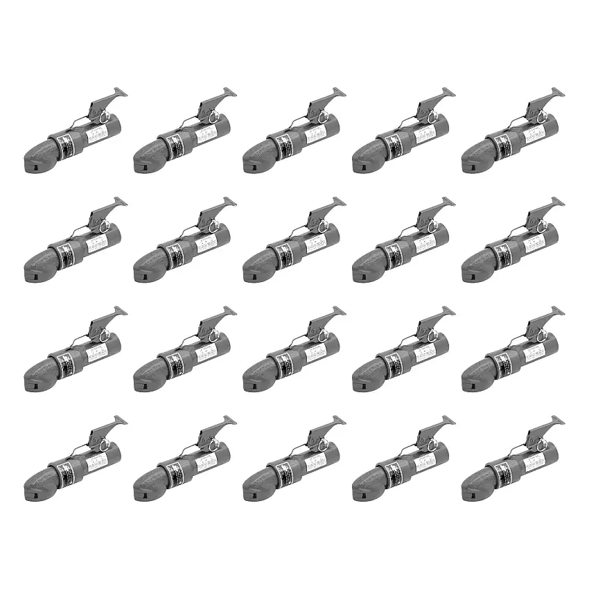 BULLDOG (20-Pack) Collar-Lok Straight Coupler, 2 Inch Diameter, High Profile Latch, 5,000 lbs. Capacity, 1-3/4 Inch I.D. Round Channel, Gray