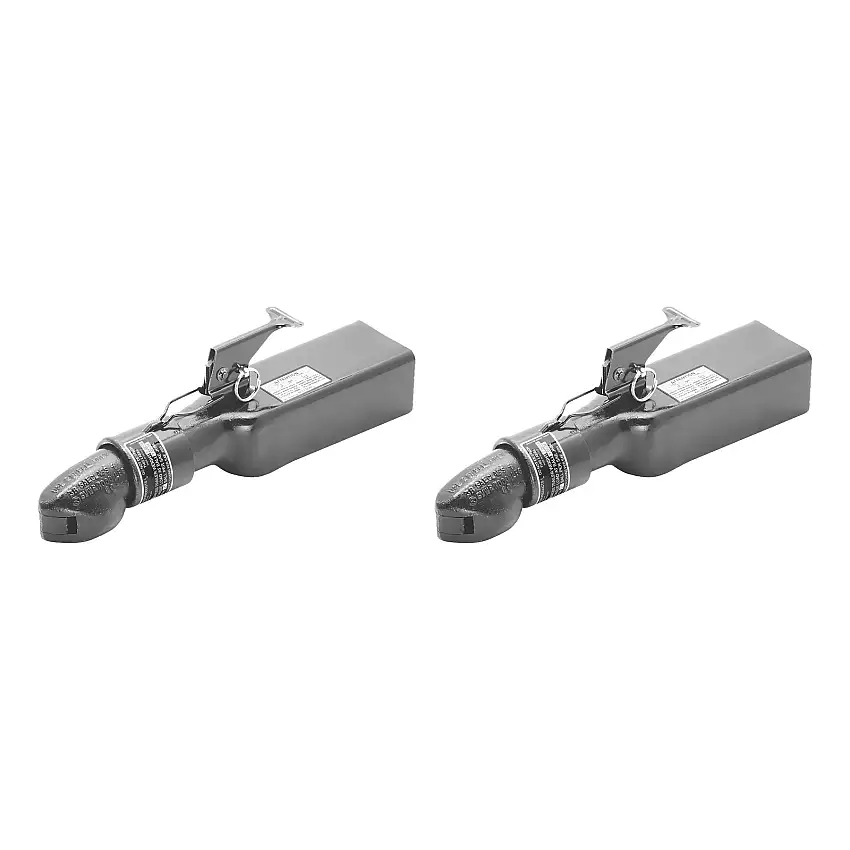 BULLDOG (2-Pack) Collar-Lok Straight Coupler, 2 Inch Diameter, High Profile Latch, 7,000 lbs. Capacity, 3 Inch Channel Width, Gray