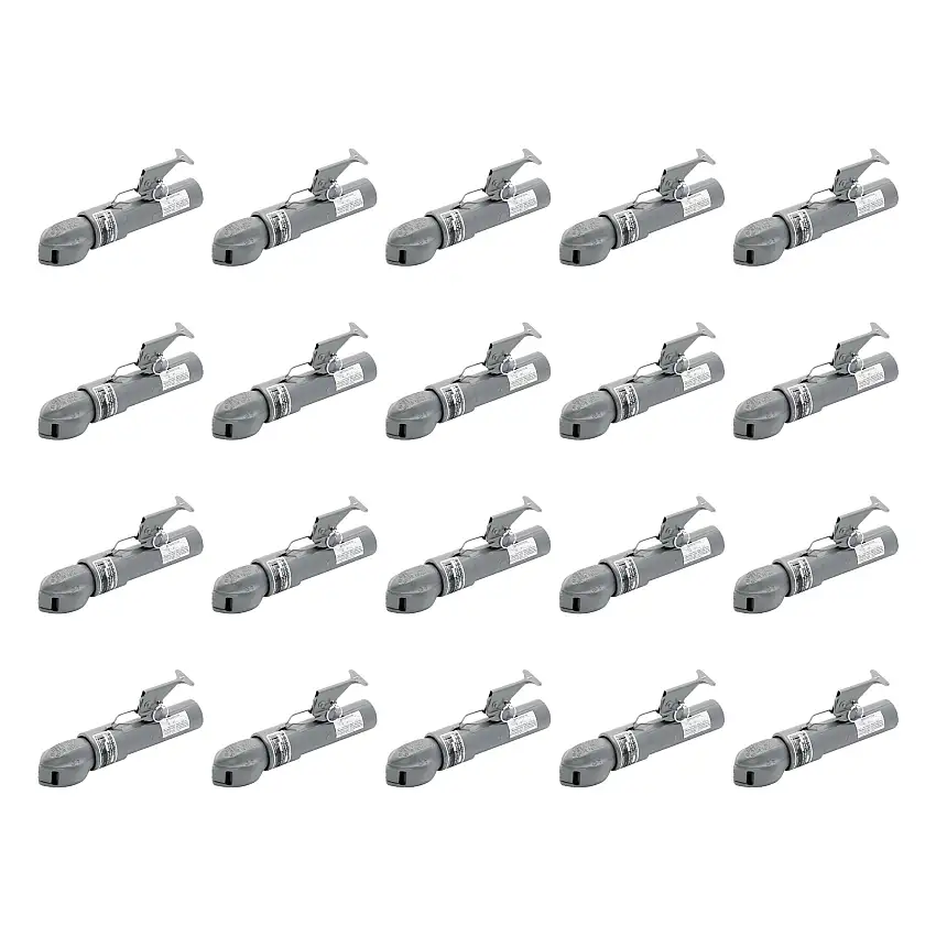 BULLDOG (20-Pack) Collar-Lok Straight Coupler, 2-5/16 Inch Diameter, High Profile Latch, 12,500 lbs. Capacity, 1-3/4 Inch I.D. Round Channel, Gray