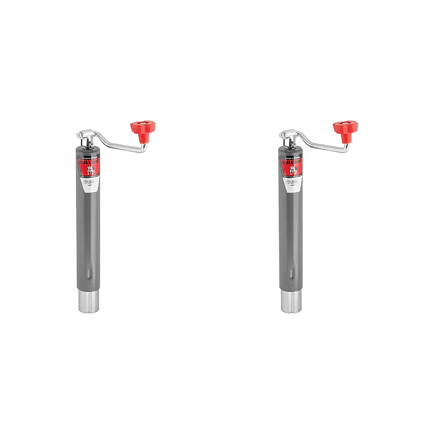 BULLDOG (2-Pack) Round Trailer Jack, No Mount, 2,000 lbs. Lift Capacity, Topwind, Weld-On, 10 Inch Travel (Bulk 50)