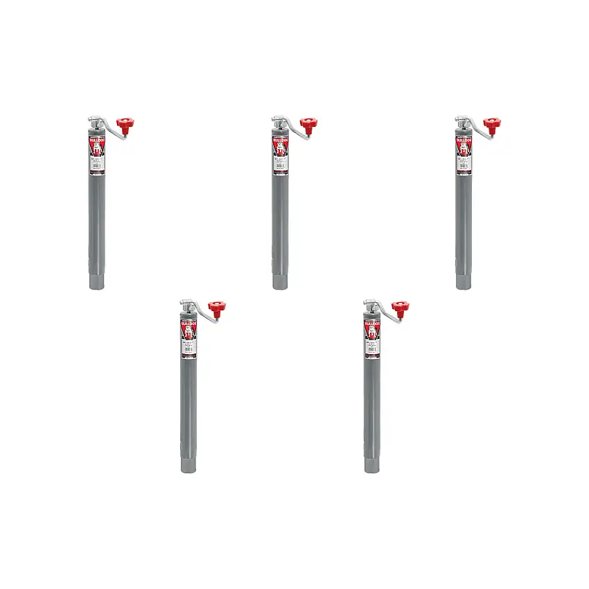 BULLDOG (5-Pack) Round Trailer Jack, No Mount, 2,000 lbs. Lift Capacity, Topwind, Weld-On, 10 Inch Travel