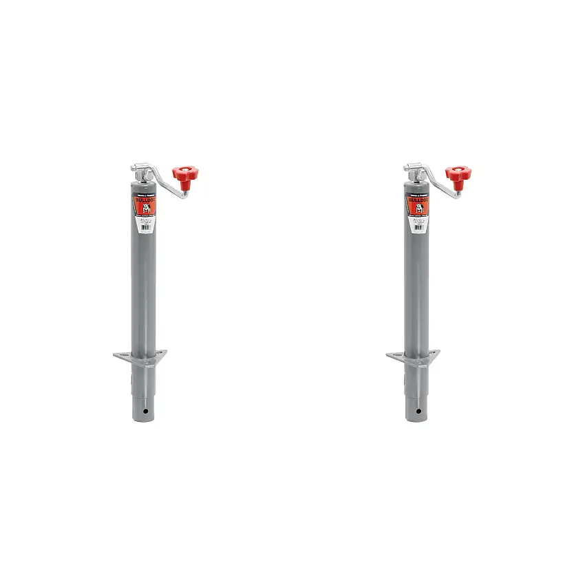 BULLDOG (2-Pack) Round Trailer Jack, A-Frame, 2,000 lbs. Lift Capacity, Topwind, Bolt-On, 15 Inch Travel, 16 Inch Clearance