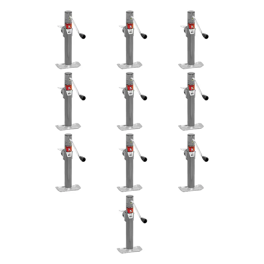 BULLDOG (10-Pack) Round Trailer Jack, Side Mount, 2,000 lbs. Lift Capacity, Sidewind, Weld-On, 10 Inch Travel