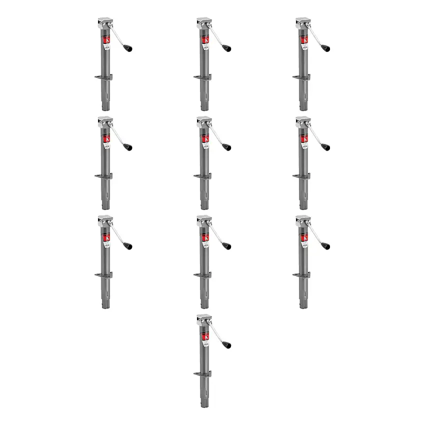 BULLDOG (10-Pack) Round Trailer Jack, A-Frame, 5,000 lbs. Lift Capacity, Sidewind, Bolt-On, 15 Inch Travel