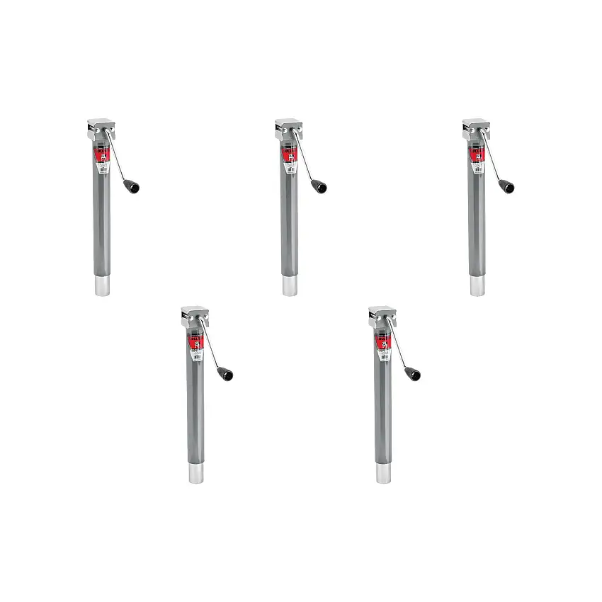 BULLDOG (5-Pack) Round Trailer Jack, No Mount, 5,000 lbs. Lift Capacity, Sidewind, Weld-On, 15 Inch Travel