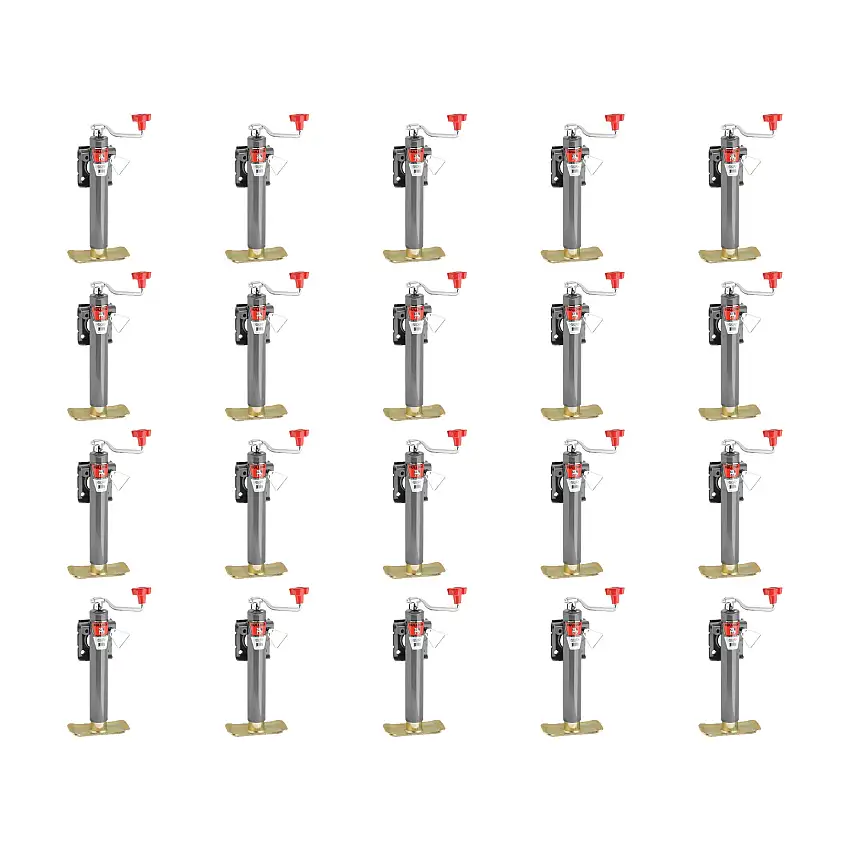 BULLDOG (20-Pack) Round Trailer Jack, Side Mount, 5,000 lbs. Lift Capacity, Topwind, Weld-On, 10 Inch Travel (Bulk 150)