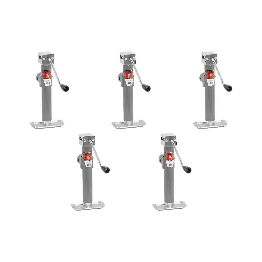BULLDOG (5-Pack) Round Trailer Jack, Side Mount, 5,000 lbs. Lift Capacity, Sidewind, Weld-On, 10 Inch Travel