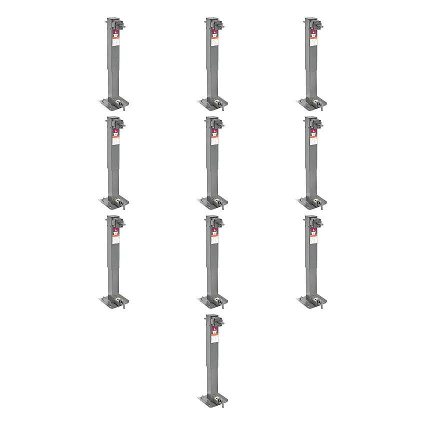 BULLDOG (10-Pack) Two-Speed Square Trailer Jack, 12,000 lbs. Lift Capacity, Sidewind, 12-1/2 Inch Travel, Non Spring Return, Pull Pin to the Side