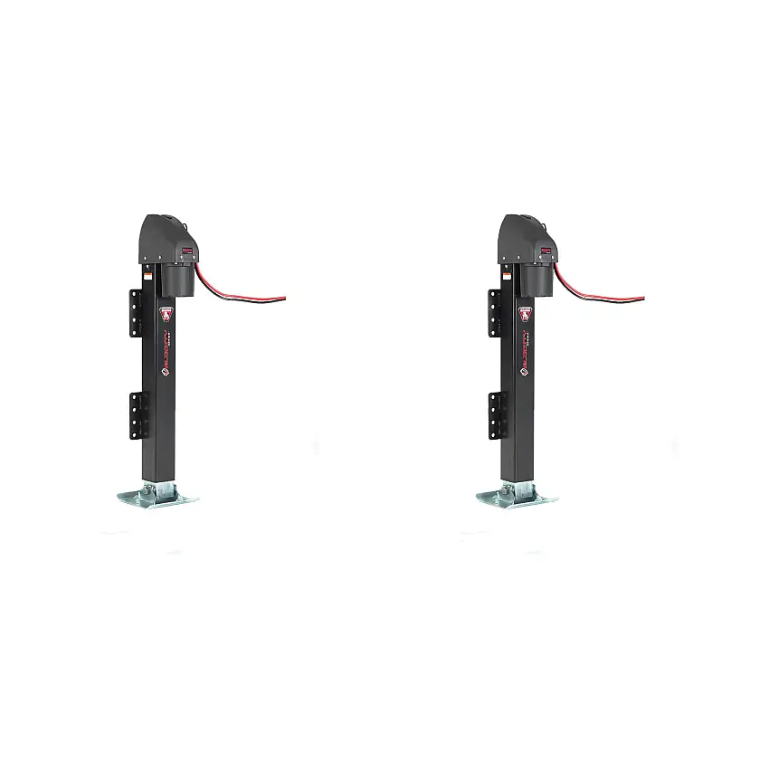 BULLDOG (2-Pack) Velocity Series Powered Trailer Jack, Side Mount, 12,000 lbs. Support Capacity, Bolt-On, 24 Inch Travel, Remote Not Inc.