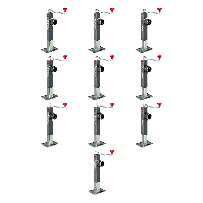 BULLDOG (10-Pack) Square Trailer Jack, Side Mount, 8,000 lbs. Support Capacity, Topwind, Weld-On, 10 Inch Travel