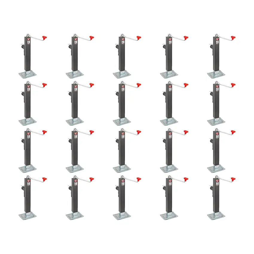 BULLDOG (20-Pack) Square Trailer Jack, Side Mount, 8,000 lbs. Support Capacity, Topwind, Weld-On, Fixed Leg without Mating Mount, 15 Inch Travel