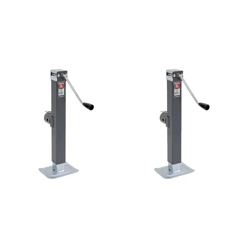 BULLDOG (2-Pack) Square Trailer Jack, Side Mount, 8,000 lbs. Support Capacity, Sidewind, Weld-On, Fixed Leg, 15 Inch Travel