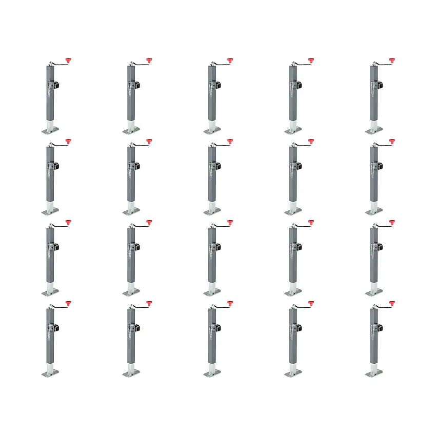 BULLDOG (20-Pack) Square Trailer Jack, Side Mount, 5,000 lbs. Support Capacity, Topwind, Weld-On, 15 Inch Travel