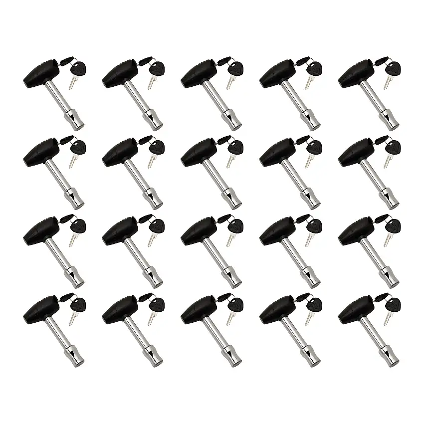 BULLDOG (20-Pack) Trailer Hitch Lock, Fits 1-1/4 Inch & 2 Inch Square Receivers, 1/2 Inch & 5/8 Inch Pin Diameter, Easy Access