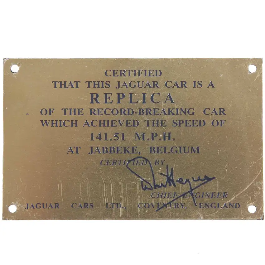 Dash Plaque 141mph
