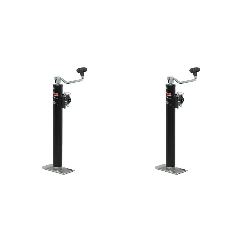 CURT (2-Pack) Pipe-Mount Swivel Jack with Top Handle (2,000 lbs, 15" Travel)