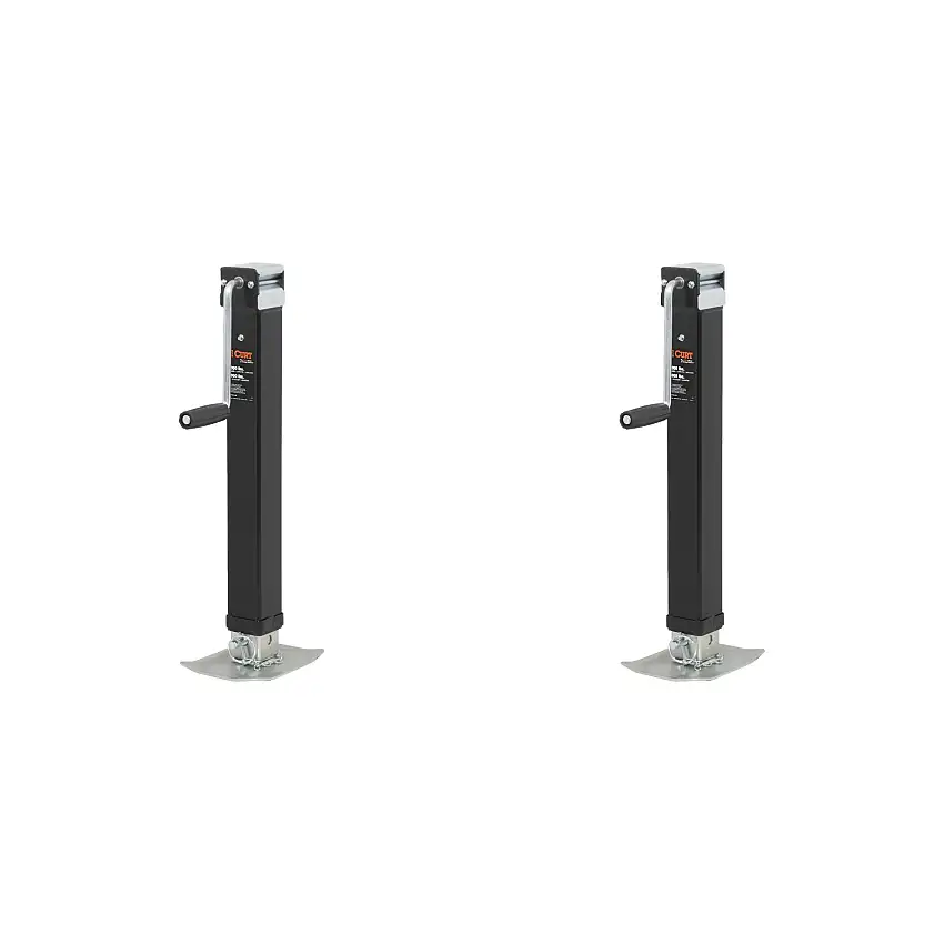 CURT (2-Pack) Direct-Weld Square Jack with Side Handle (8,000 lbs, 15" Travel)