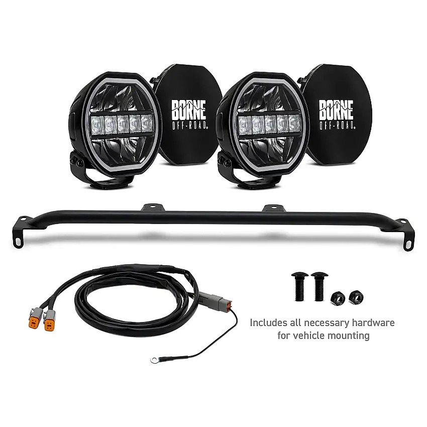 Mishimoto BNLT-BR-21M-B27U 7” Bumper Round Lights, fits Ford Bronco 2021+ w/Modular Bumper and Upfitter