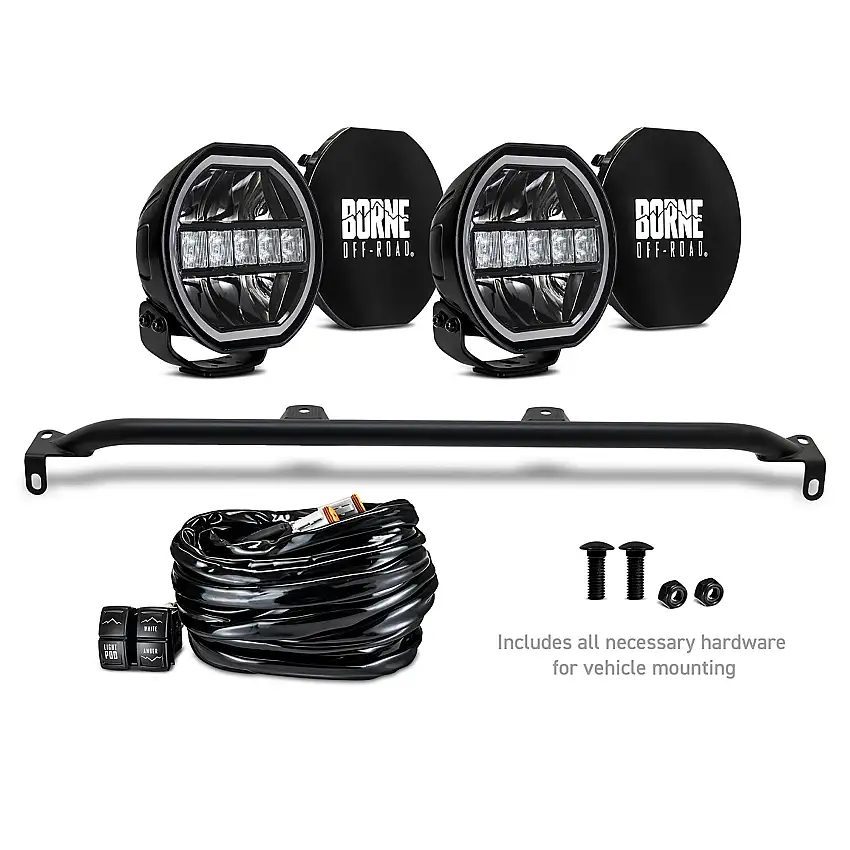 Mishimoto BNLT-BR-21M-B27 7” Bumper Round Lights, fits Ford Bronco 2021+ w/Modular Bumper