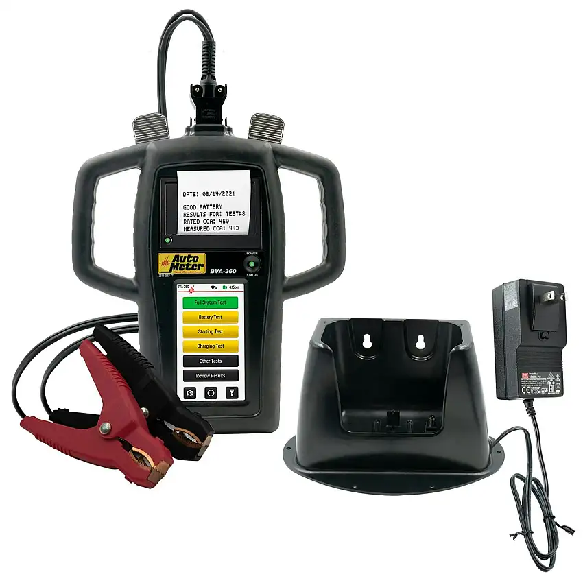 AutoMeter Products BVA-360KP HANDHELD ELECTRICAL SYSTEM ANALYZER W/40 AMP LOAD/PRINTER/CHARGING STATION
