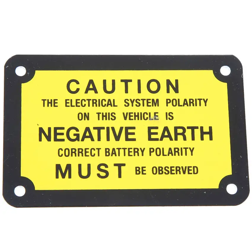 "Negative Earth" Plate