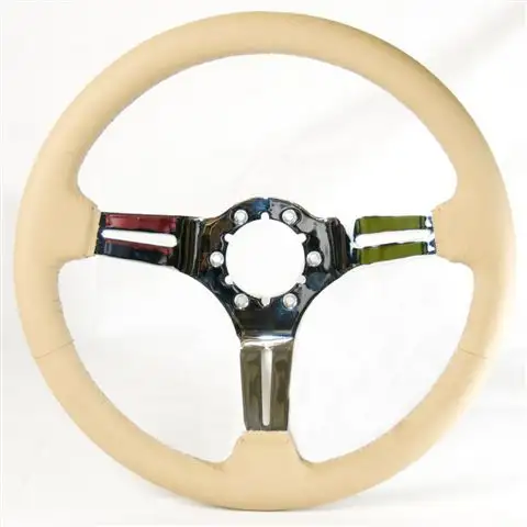 WHEEL-STEERING-LEATHER-POLISHED SPLIT SPOKES-WITH TILT AND TELE EXCEPT 1976-69-82 (#E13430)