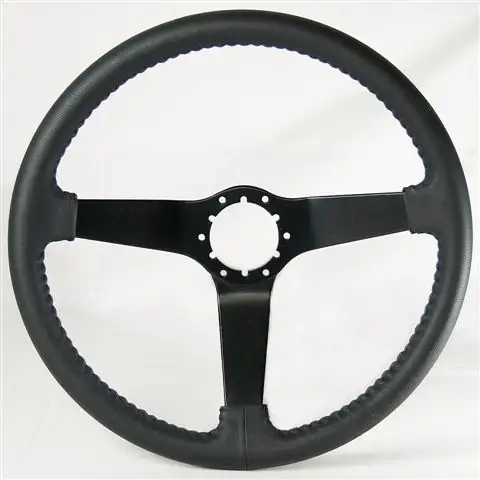 WHEEL-STEERING-BLACK SPOKE-LEATHER-69-82 (#E13435)