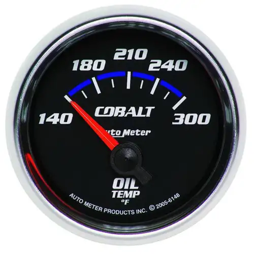 Autometer Gauge, Oil Temp, 2 1/16", 140-300°f, Electric, Cobalt 6148