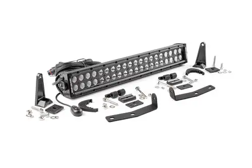 Rough Country 20-inch Black Series Dual Row CREE LED Light Bar and Hidden Bumper Mounts Kit 70645