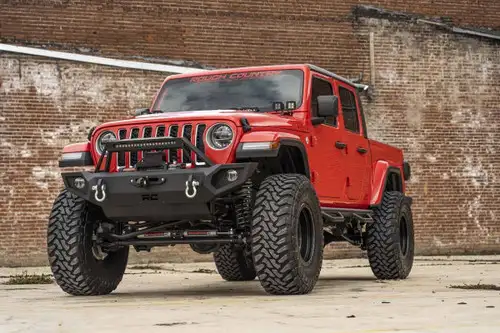 Rough Country Jeep Quad LED Light Pod Kit - Black Series w/Amber DRL (18-20 JL/20 Gladiator) 70823