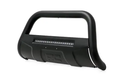 Rough Country Black Bull Bar w/ Integrated Black Series 20-inch LED Light Bar B-C4071