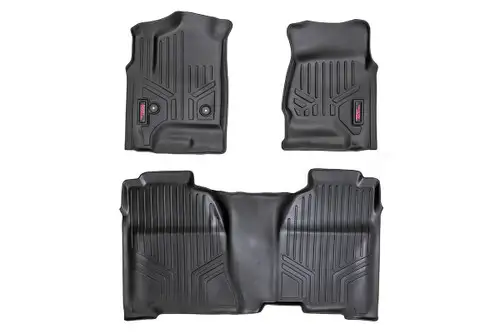 Rough Country Heavy Duty Floor Mats - Front and Rear Combo (Crew Cab Models) M-21413