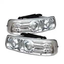 Spyder Auto Projector Headlights - LED Halo - LED - Chrome - Low H1 5009609