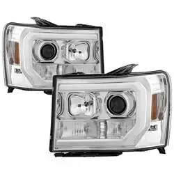 Spyder Auto Version 2 Projector Headlights - Light Bar DRL LED - Chrome 5083647