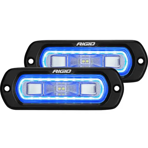 RIGID Industries SR-L SERIES OFF-ROAD SPREADER POD 3 WIRE FLUSH MOUNT WITH BLUE HALO; PAIR 53221