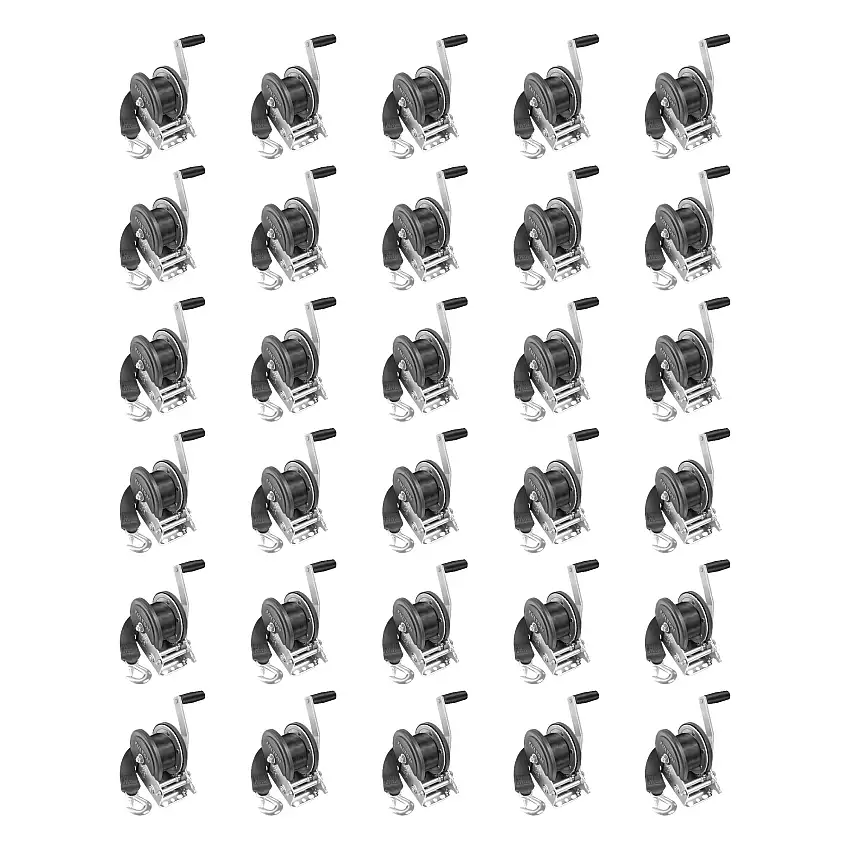 Fulton (30-Pack) Trailer Winch, Single-Speed, 1,500 lbs. Capacity, 20 Foot Strap, w/Drum Gear Cover