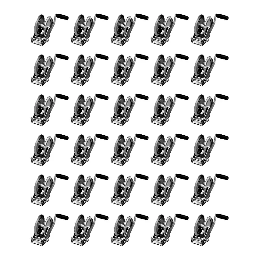 Fulton (30-Pack) Trailer Winch, Single-Speed, 1,800 lbs. Capacity, No Strap, 8 Inch Handle, Silver