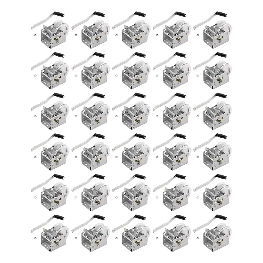 Fulton (30-Pack) Trailer Winch, Two-Speed, 2,600 lbs. Capacity, No Strap, 6.25 Inch Handle, Silver