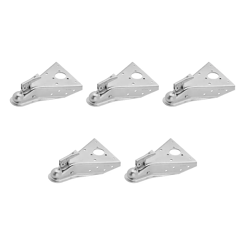 Fulton (5-Pack) A-Frame Coupler, 2 Inch Diameter, Round Jack Hole, Bolt-On, 5,000 lbs. Capacity, Silver