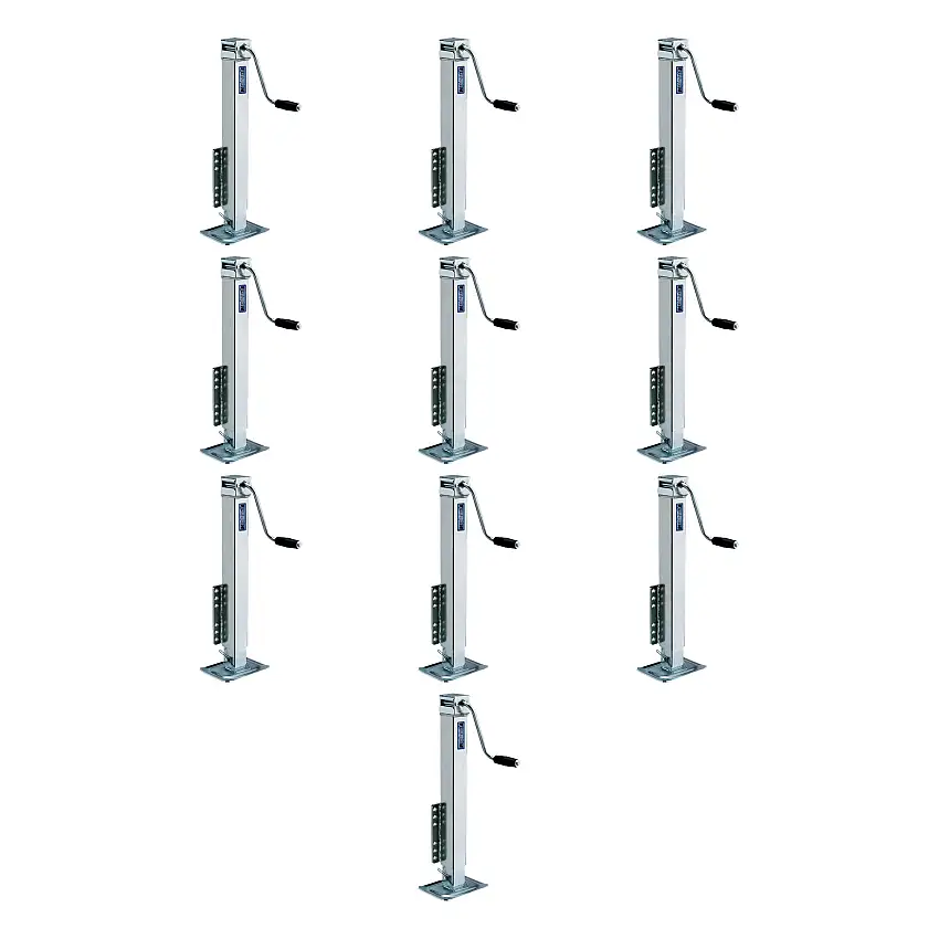 Fulton (10-Pack) Square Trailer Jack, Side Mount, 5,000 lbs. Lift Capacity, Sidewind, Bolt-On, 28 Inch Travel