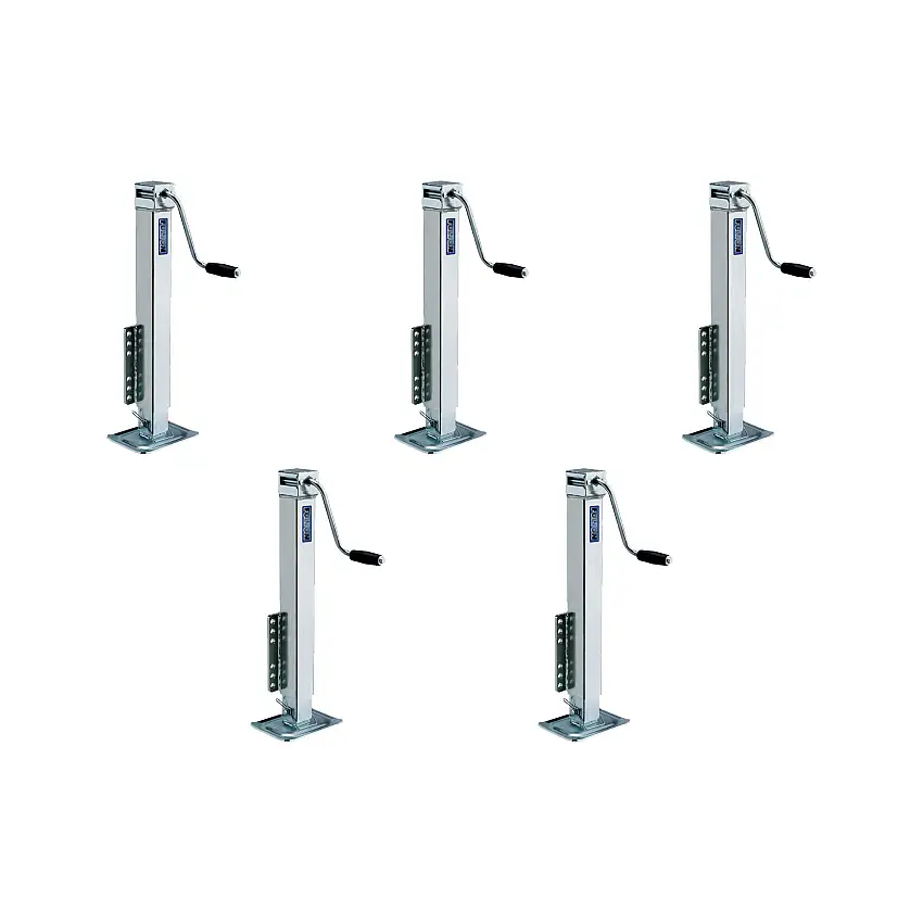 Fulton (5-Pack) Square Trailer Jack, Side Mount, 5,000 lbs. Lift Capacity, Sidewind, Bolt-On, 28 Inch Travel