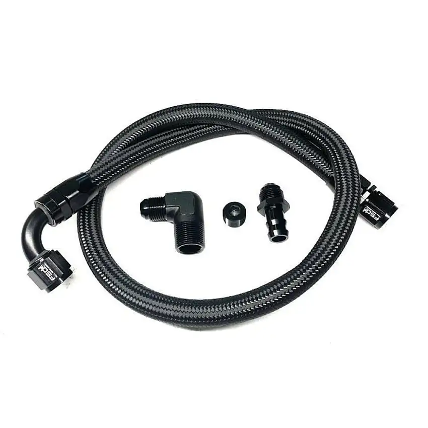 Full Send Diesel Black Braided Bottom Heater Hose 03-07 Dodge Ram 5.9L Cummins