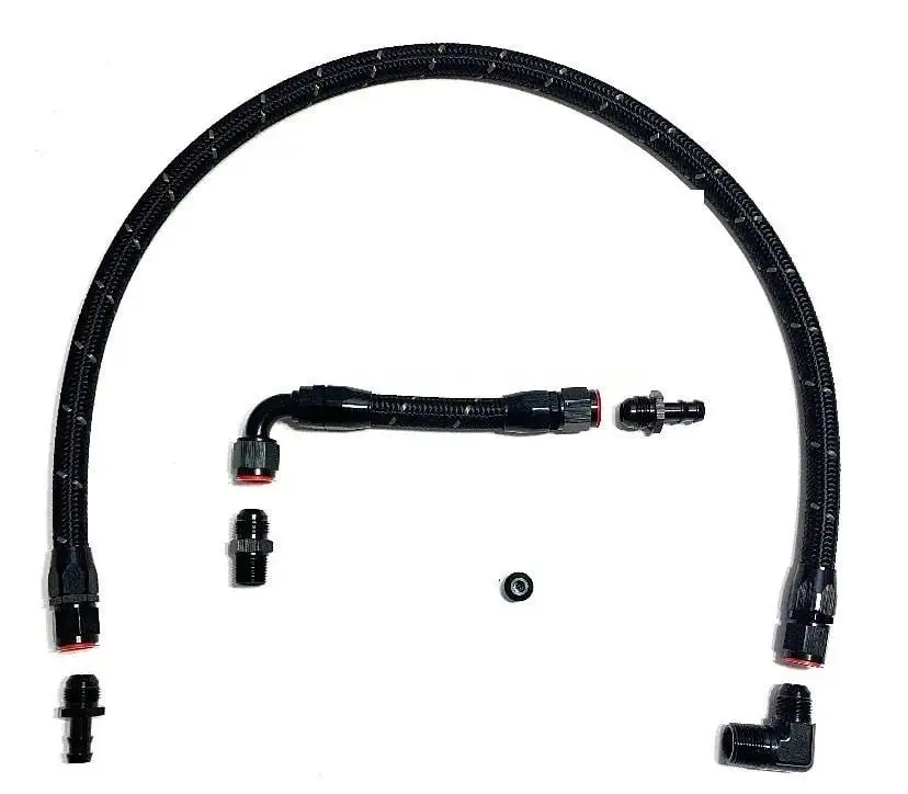 Full Send Diesel Black Braided Heater Hose Kit 89-98 Dodge Ram 5.9L Cummins