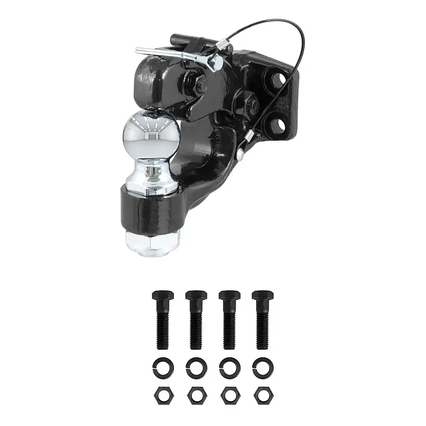 CURT Ball & Pintle Hitch (2" Ball, 10,000 lbs. Ball Capacity) Trailer Hitch Pintle Hook Mount