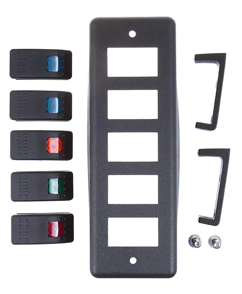 Daystar KU72004BK Switch Pod; Roll Bar Mount with (5) Switches
