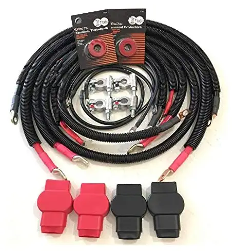 Custom Battery Cables Replacement Cold Weather Battery Cable Set 07.5-09 Dodge 6.7L Cummins